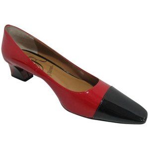 *J Renee Red And Black Jipsy Stunning Patent Squared Pumps